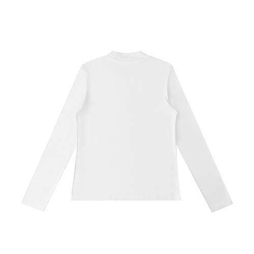 Glitched Mock Neck Long Sleeve T-Shirt