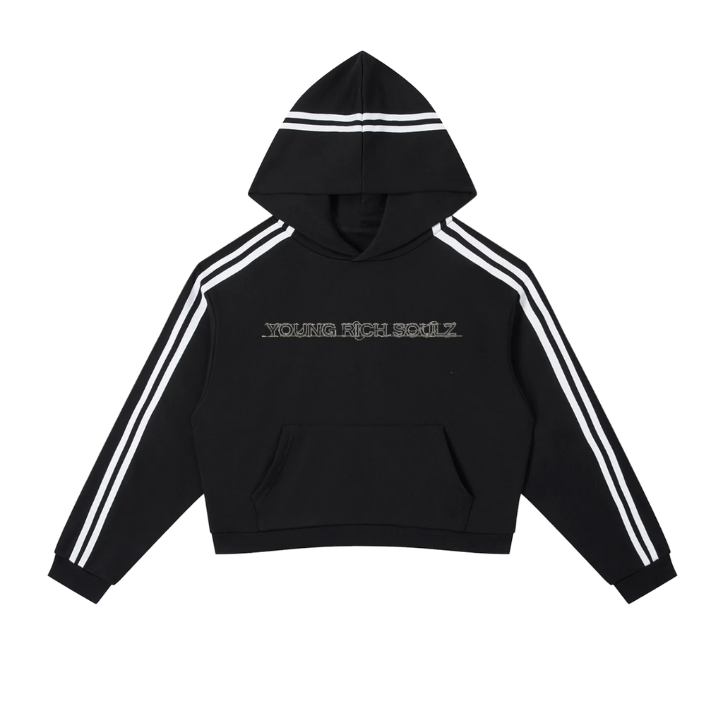 Women’s Stripped Cropped Hoodie