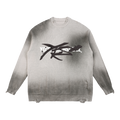 Distressed Ripped Crewneck Sweater