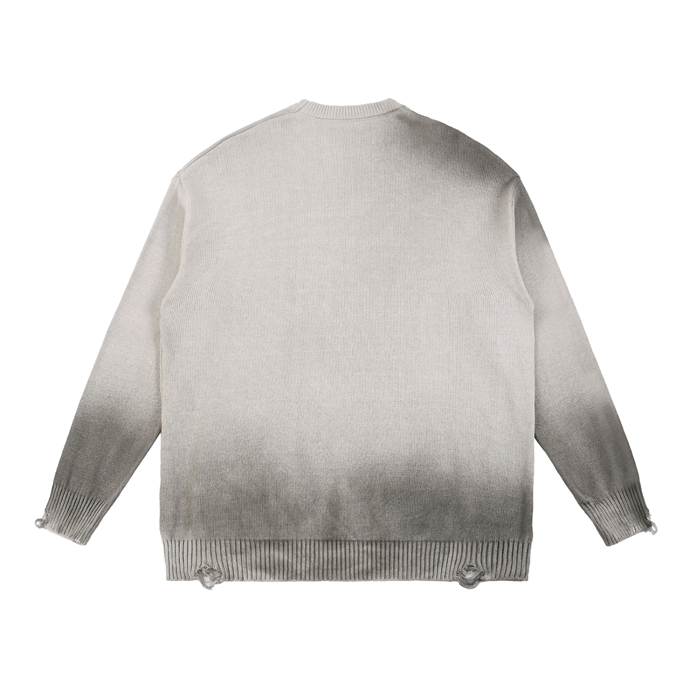 Distressed Ripped Crewneck Sweater