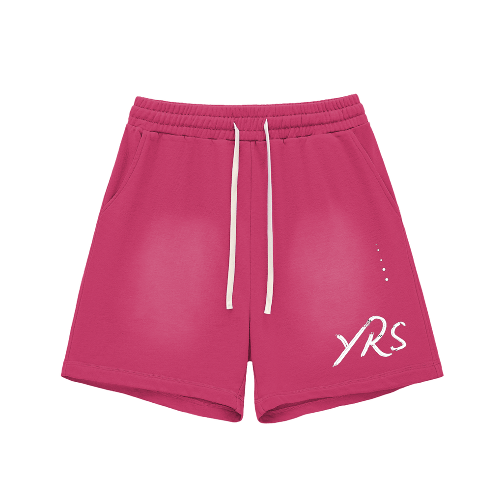 Logo Printed Cotton Shorts - Rose Red