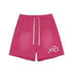Logo Printed Cotton Shorts - Rose Red