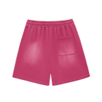 Logo Printed Cotton Shorts - Rose Red