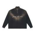 Faded Raw Quarter-Zip Sweatshirt