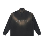Faded Raw Quarter-Zip Sweatshirt