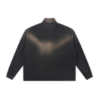 Faded Raw Quarter-Zip Sweatshirt