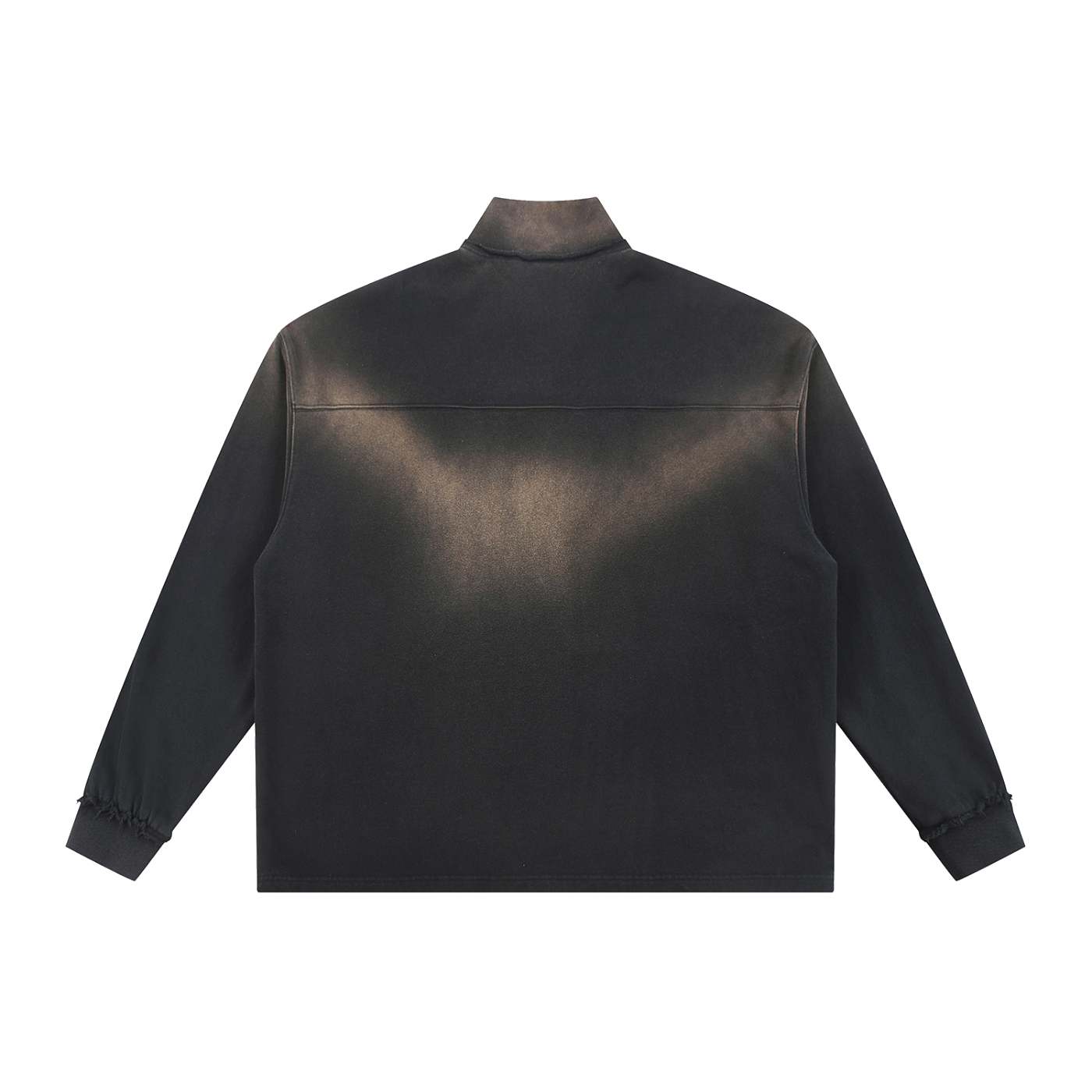 Faded Raw Quarter-Zip Sweatshirt