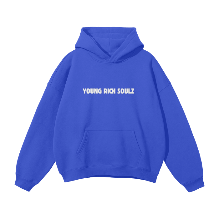 Solid Letters Logo Fleece Hoodie - Klein Blue