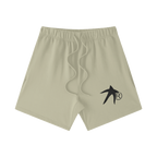 Heavyweight Fleece Logo Loose Fit Shorts - Grey Apricot