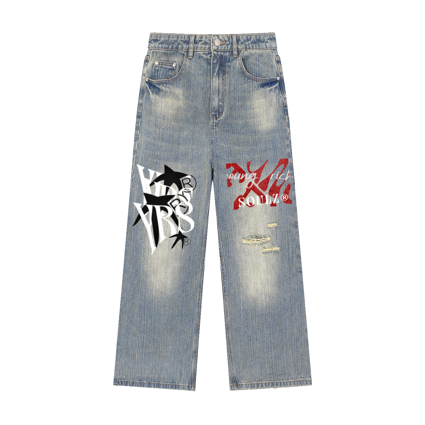 Aggressive Distressed Denim