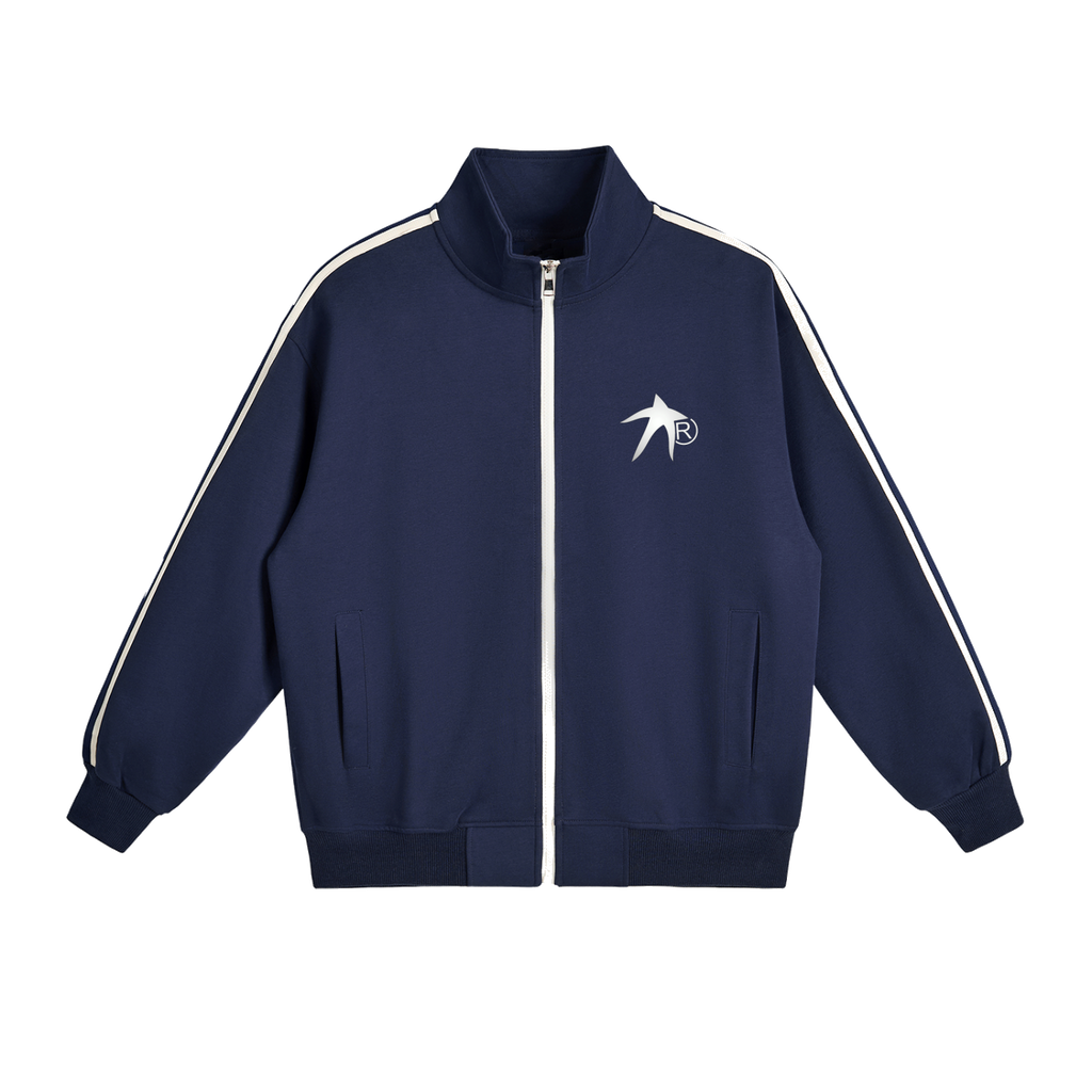Royal Blue Side-Stripe Track Collar  Jacket