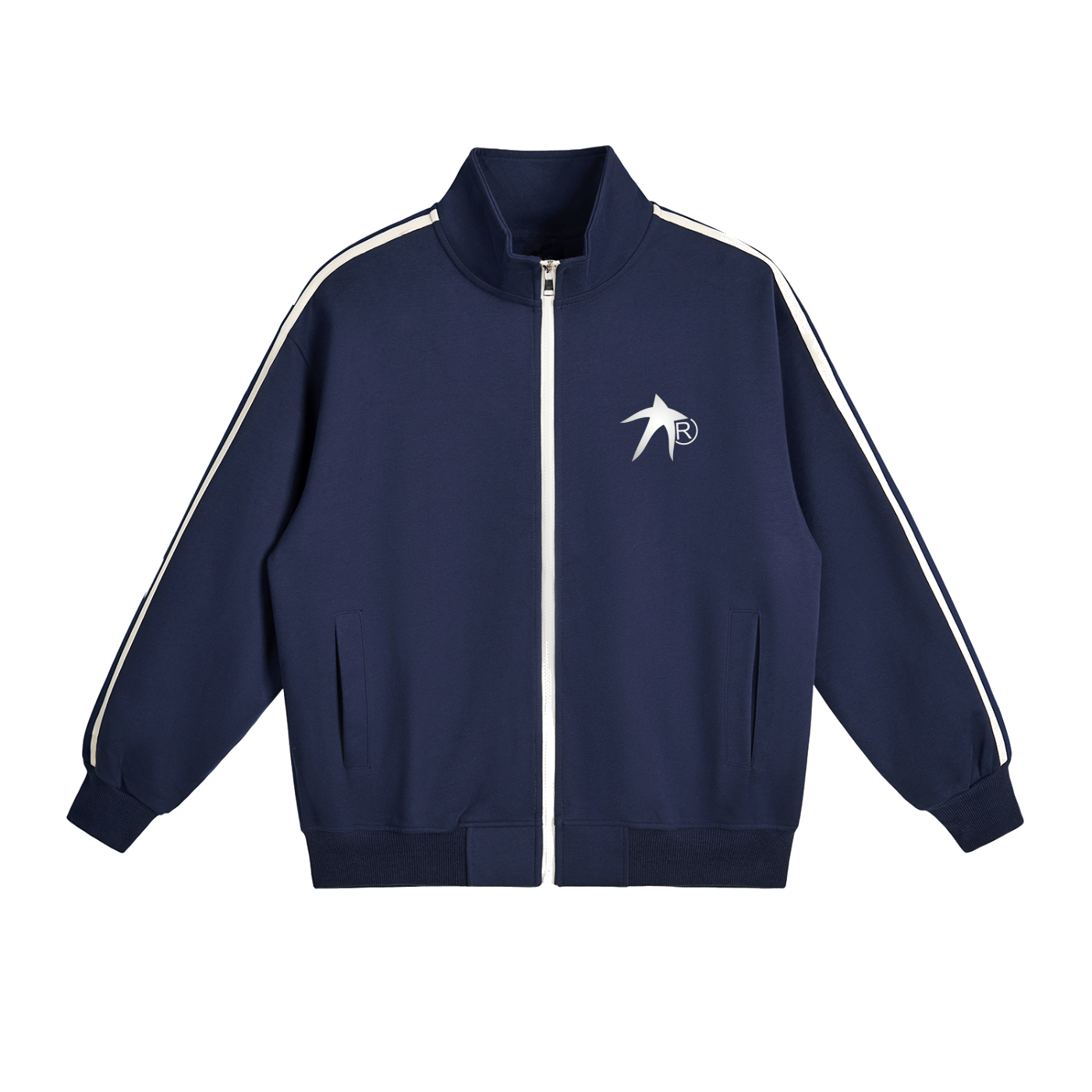 Royal Blue Side-Stripe Track Collar  Jacket