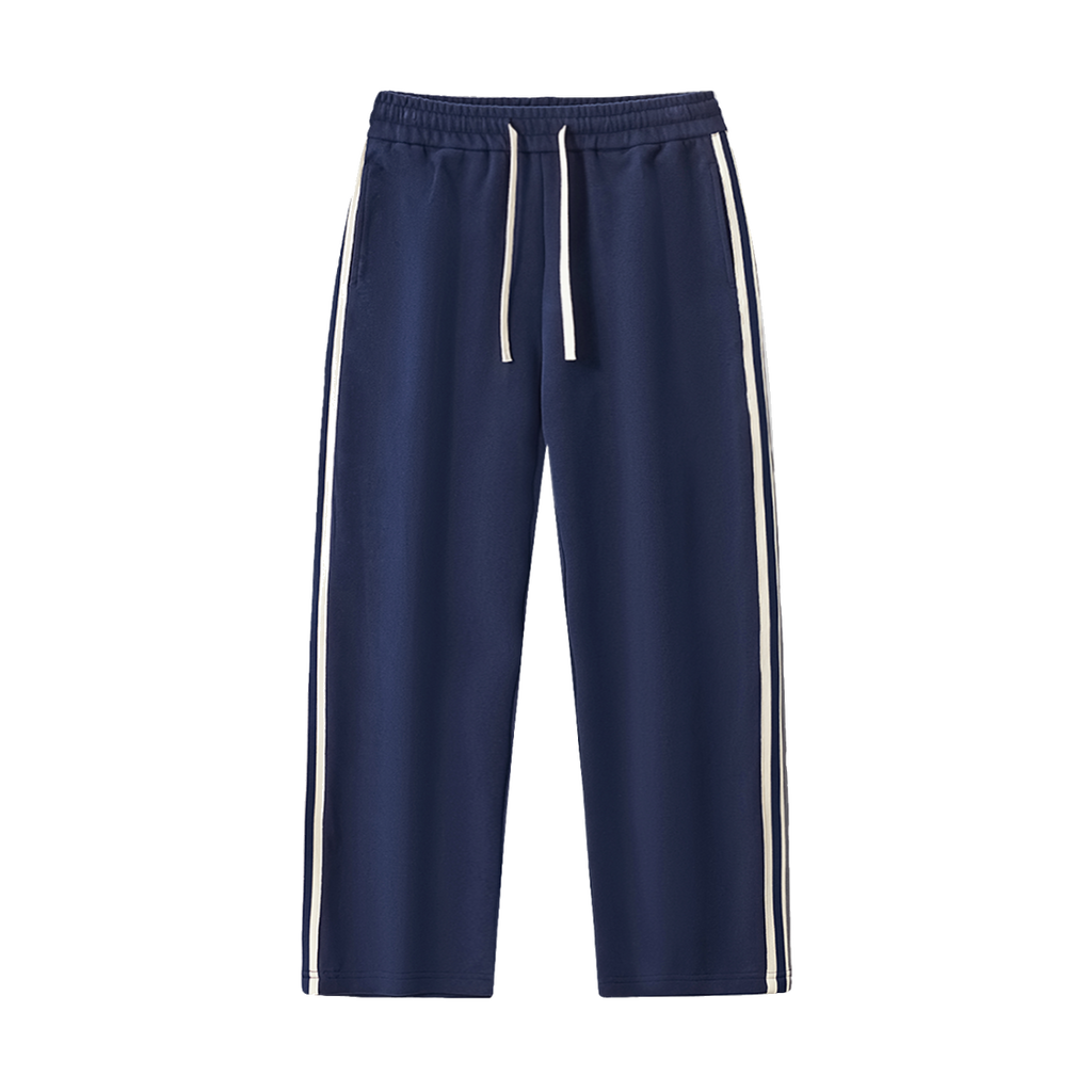 Royal Blue Side-Stripe Wide Leg Trousers