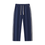 Royal Blue Side-Stripe Wide Leg Trousers