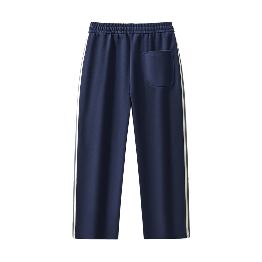 Royal Blue Side-Stripe Wide Leg Trousers