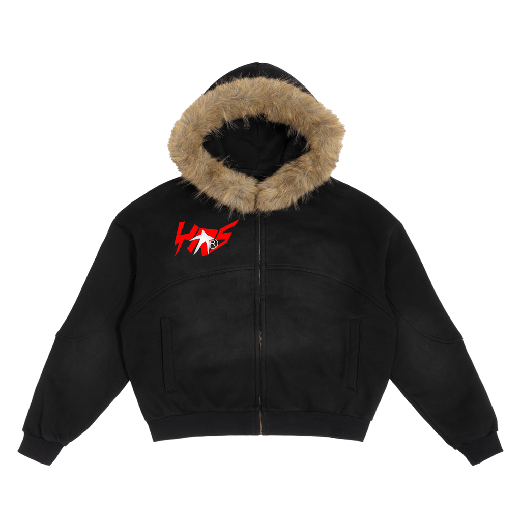 Racer Detachable Fur Hoodie