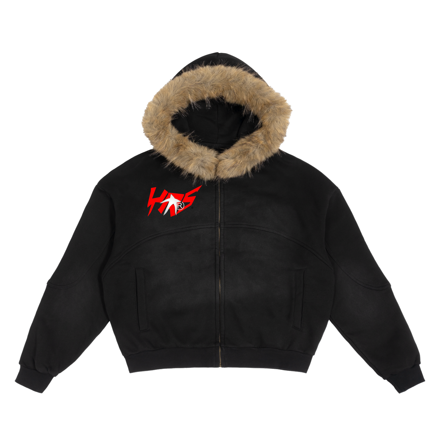 Racer Detachable Fur Hoodie