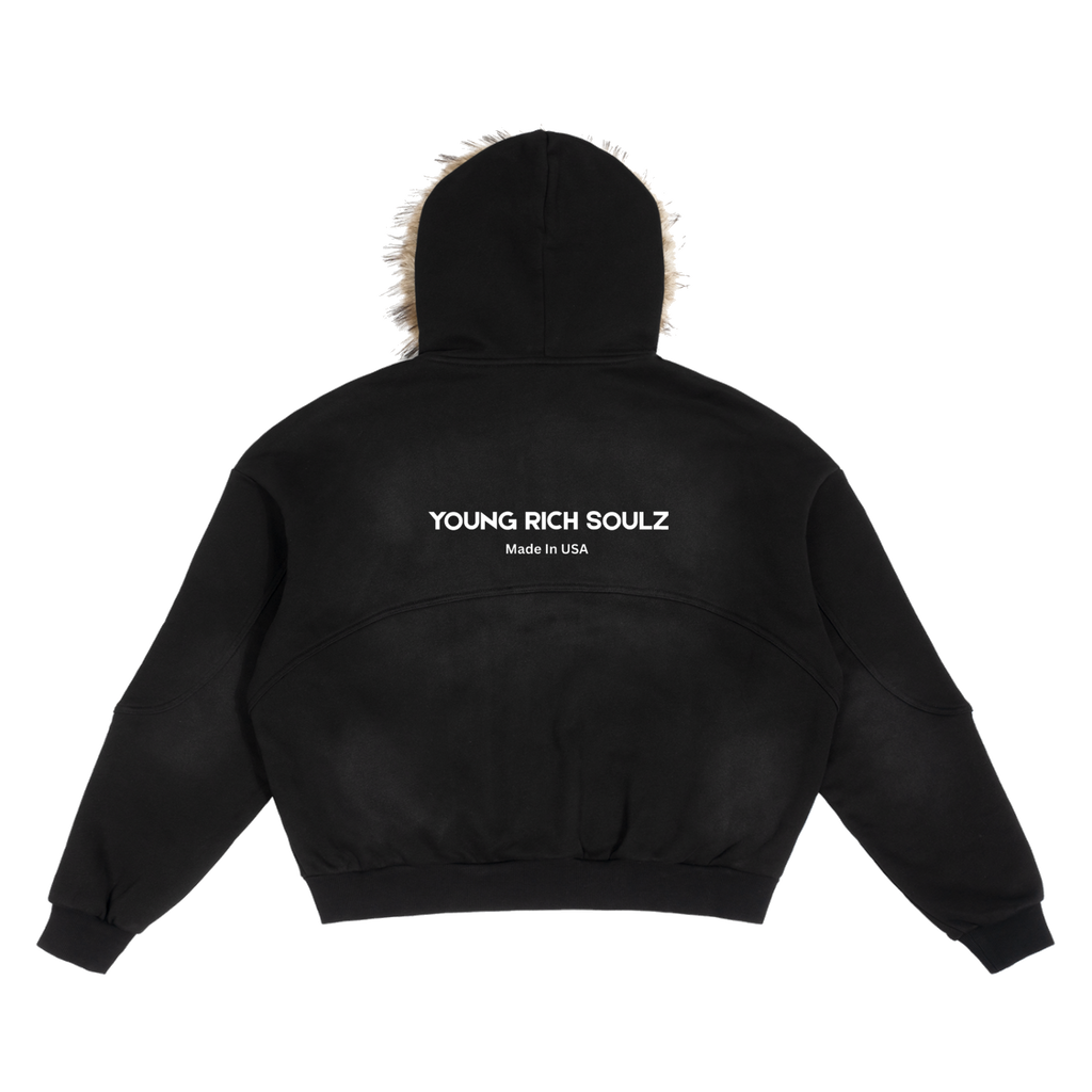Racer Detachable Fur Hoodie