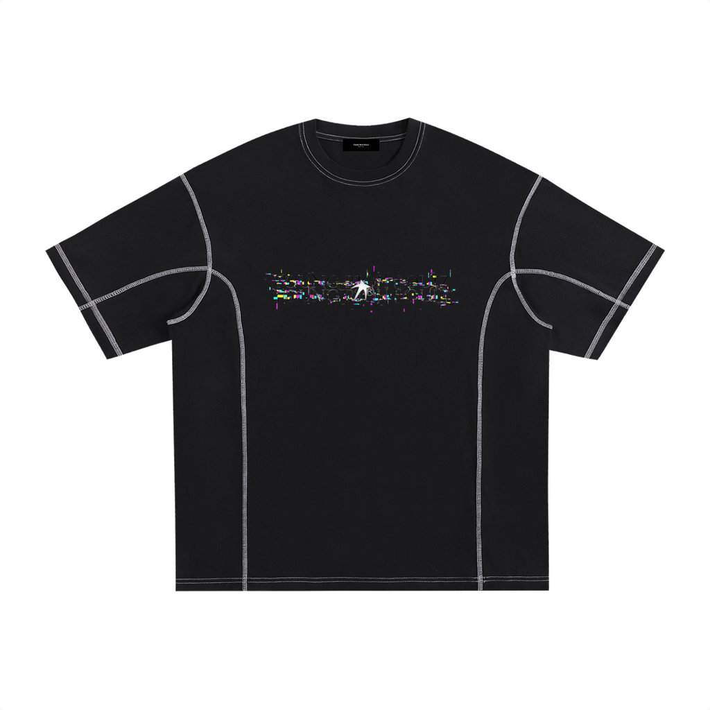 Streetwear Contrast-Stitched Cotton T-Shirt