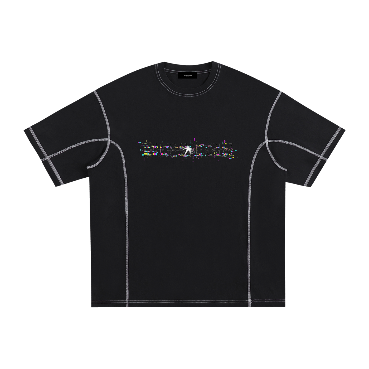 Streetwear Contrast-Stitched Cotton T-Shirt
