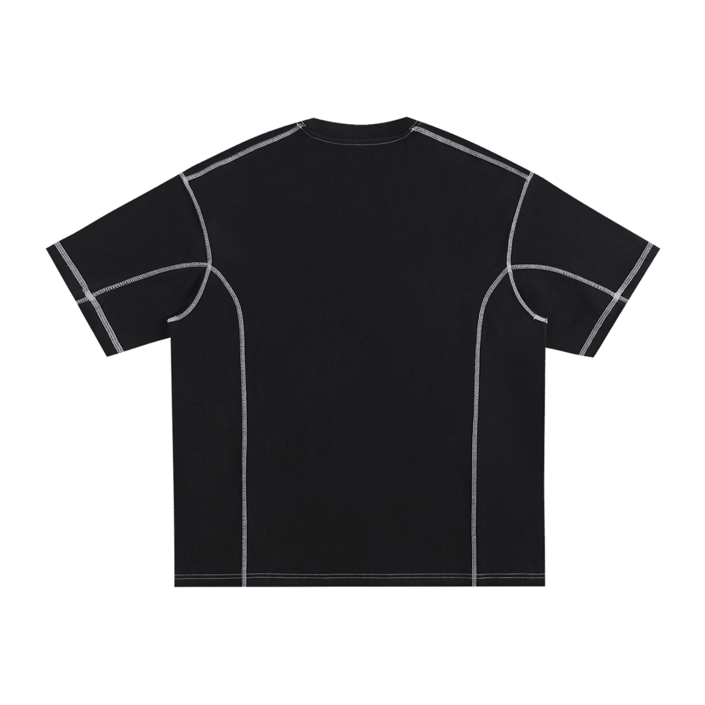 Streetwear Contrast-Stitched Cotton T-Shirt