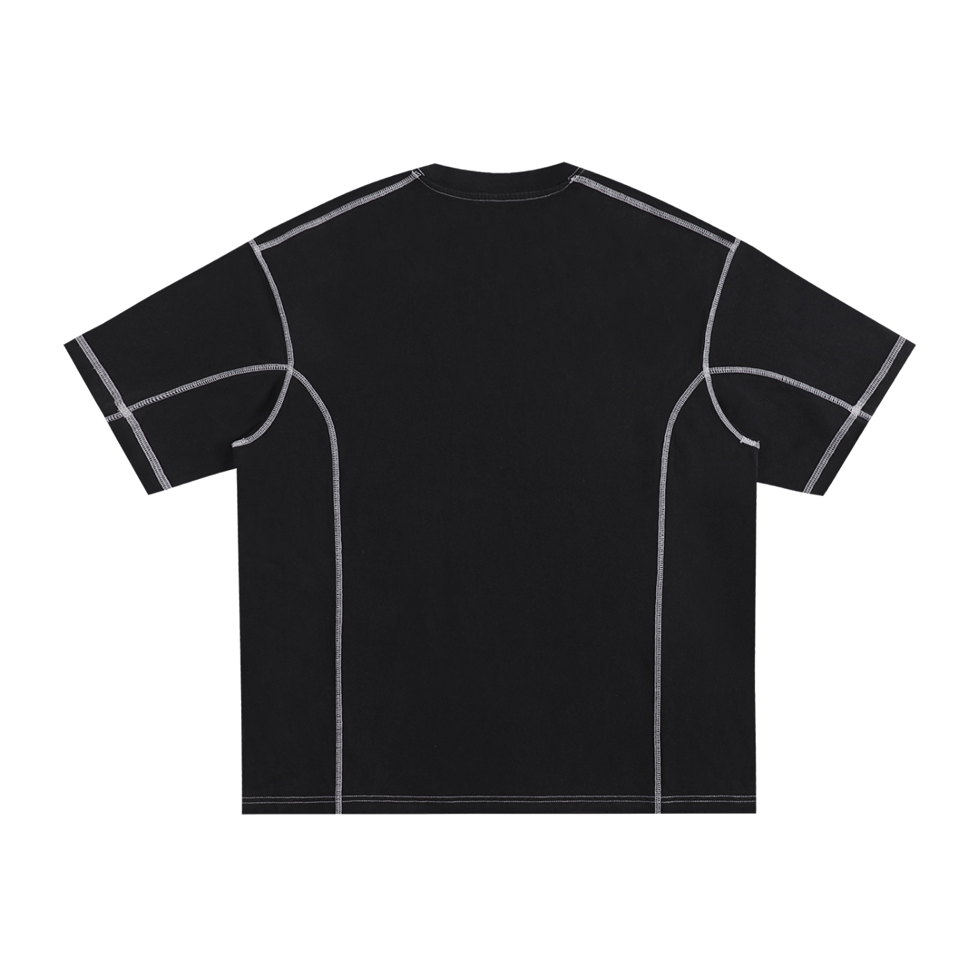 Streetwear Contrast-Stitched Cotton T-Shirt