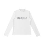 Glitched Mock Neck Long Sleeve T-Shirt