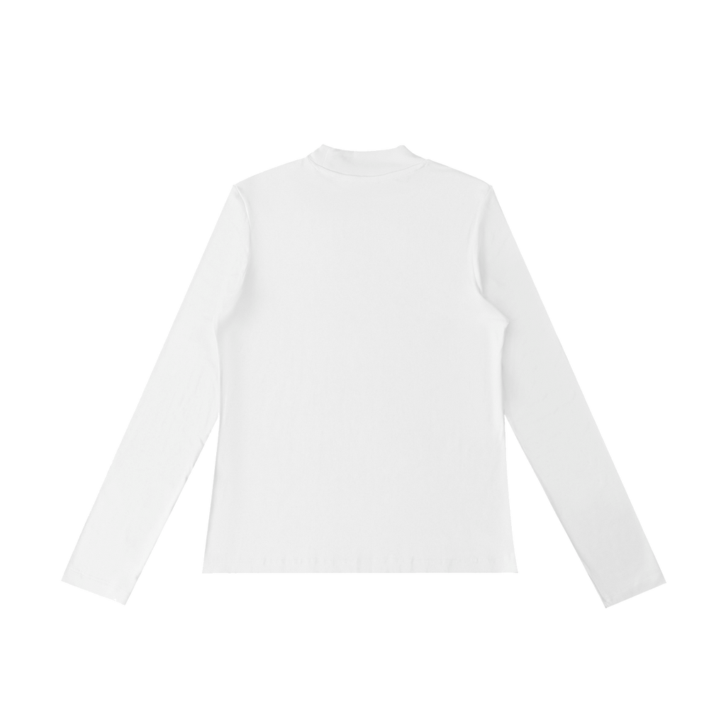 Glitched Mock Neck Long Sleeve T-Shirt