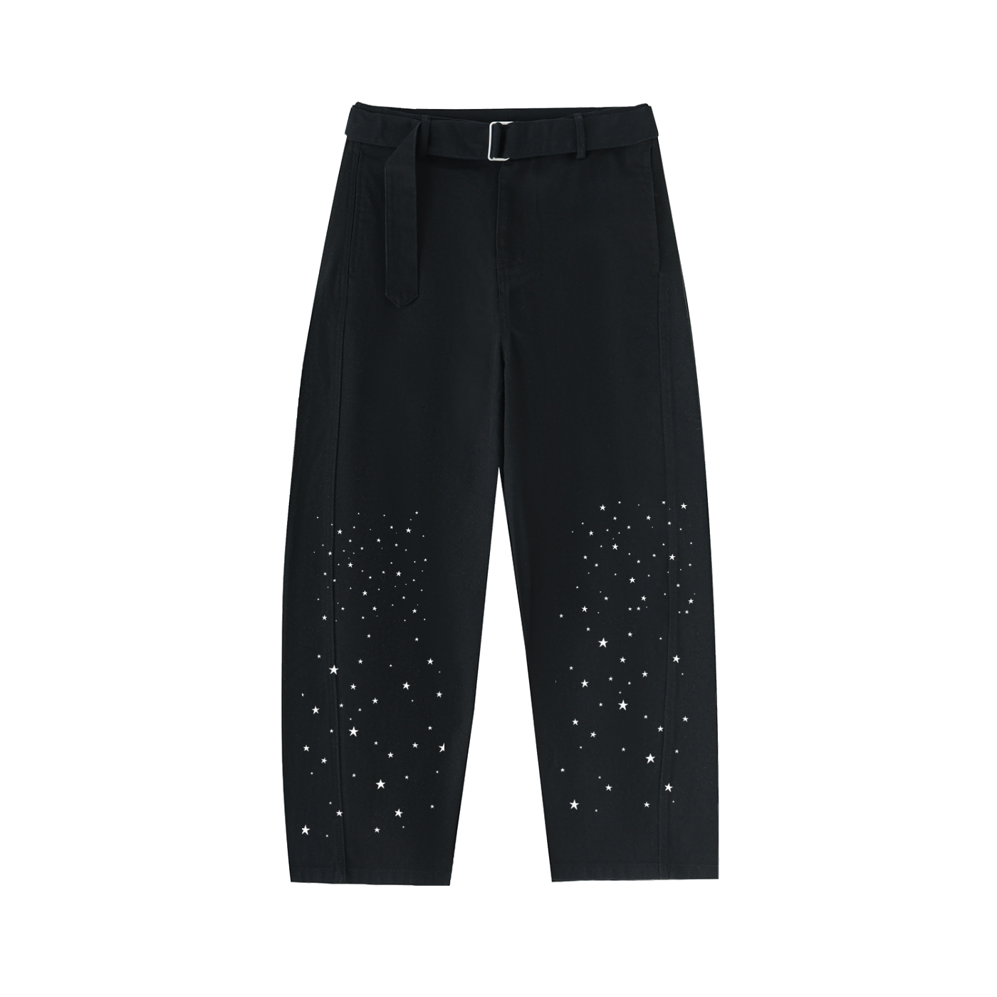 Belted Barrel-leg Chino Pants