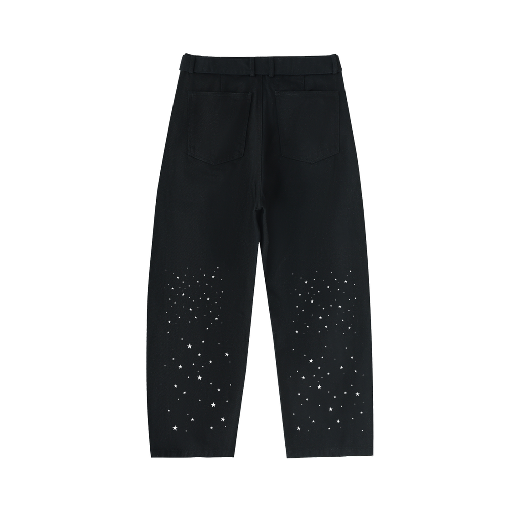 Belted Barrel-leg Chino Pants