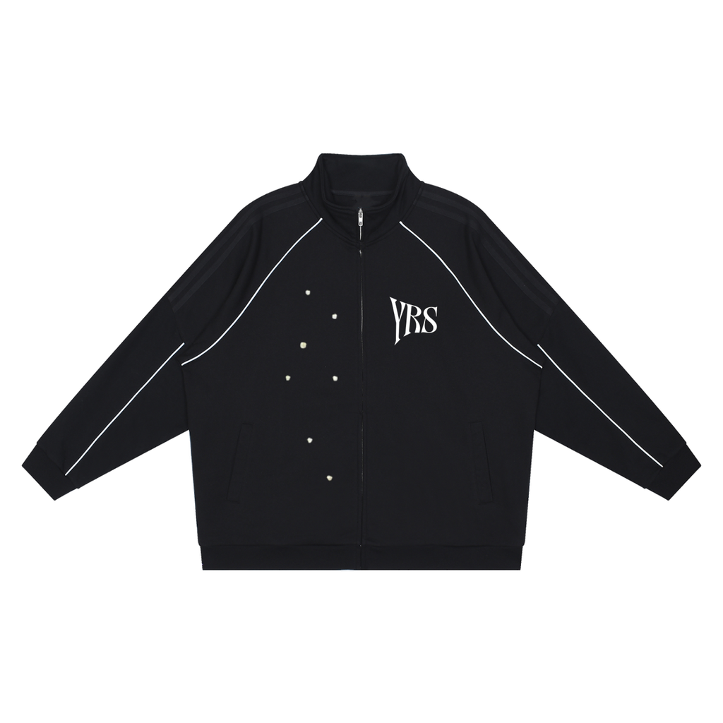Reflection Striped Raglan Sleeve  Jacket