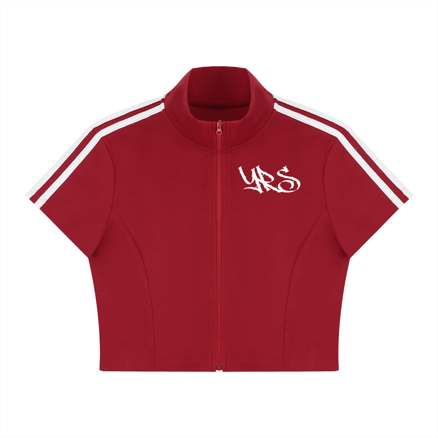 Women's Cropped Full Zip Short Sleeve T-Shirt