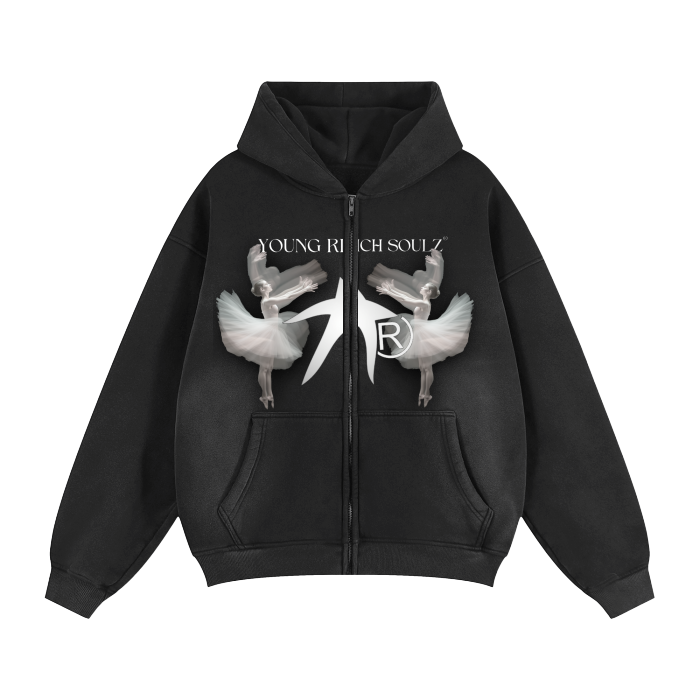 Zip-Through Boxy Hoodie #RU0076