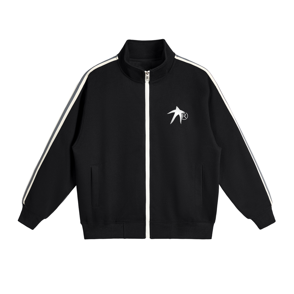 Contrast Side-Stripe Stand Collar  Jacket