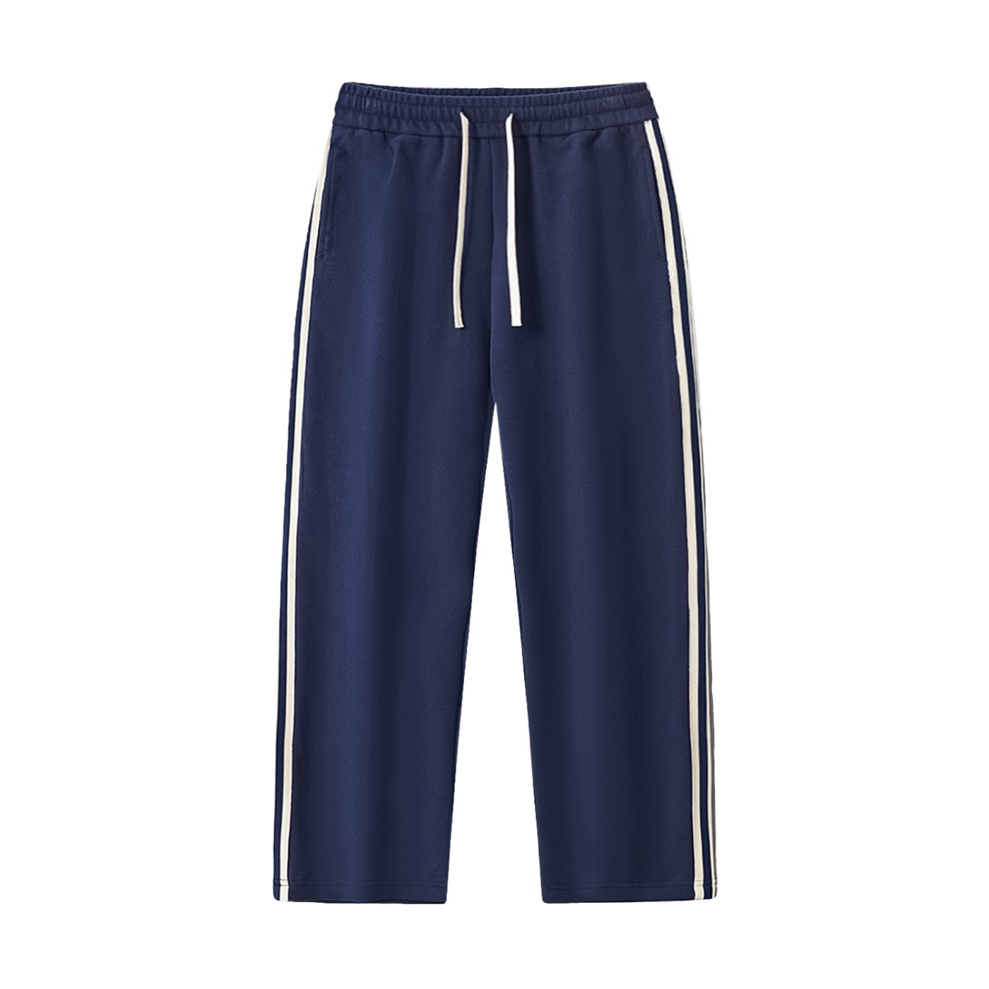Royal Blue Side-Stripe Straight-Leg  Pants