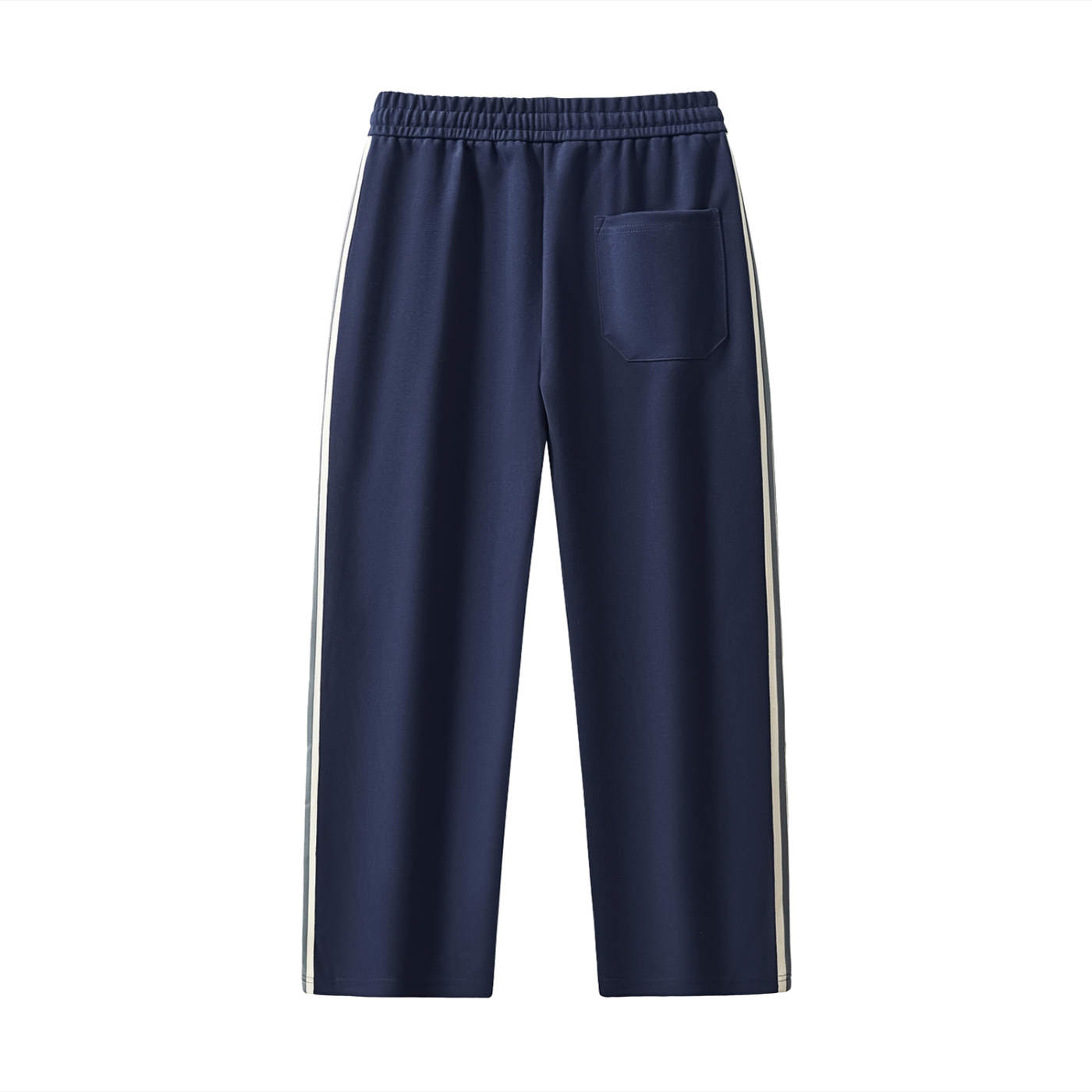 Royal Blue Side-Stripe Straight-Leg  Pants
