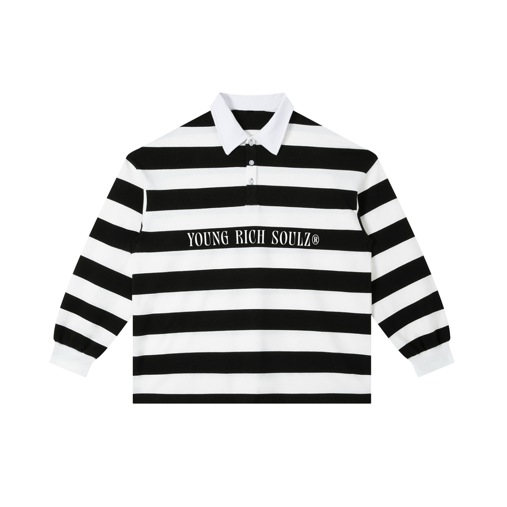 Color Block Stripe Polo Shirt