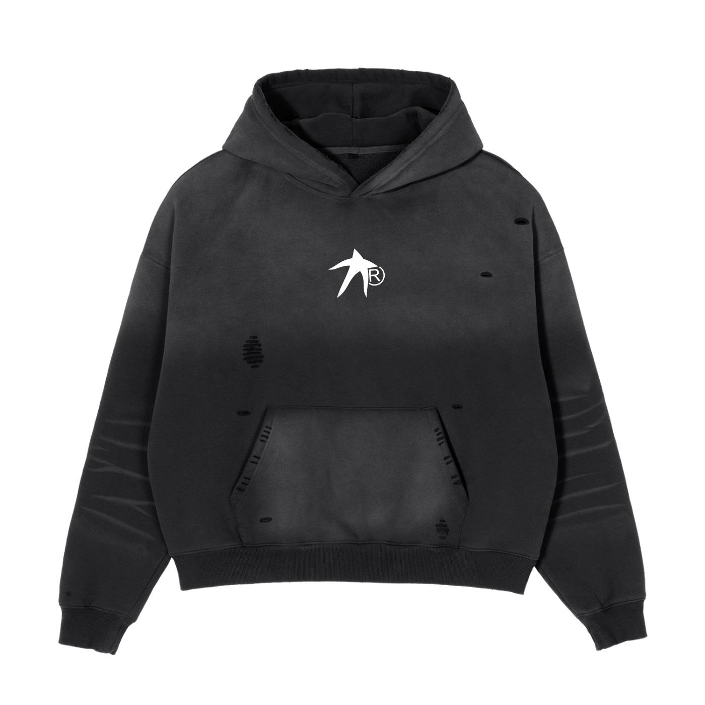 Frayed Sunfade Boxy Fleece Hoodie